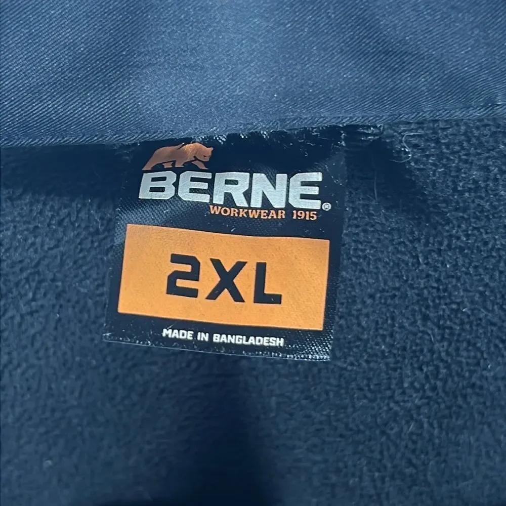 🔥🔥 BERNE WORKWEAR Performance Zip Up VEST Fleece Line Jacket Sz 2XL - PERFECT‎